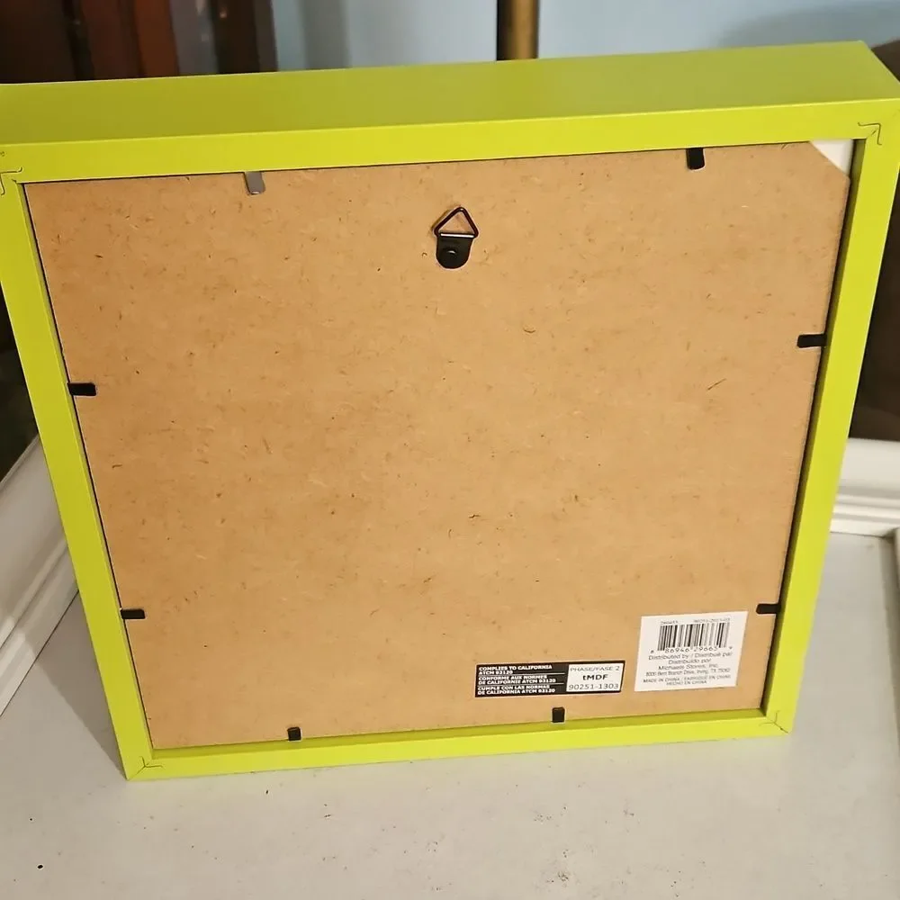 NWOT Michaels Green Square Shadowbox Picture Frame with Male Portrait